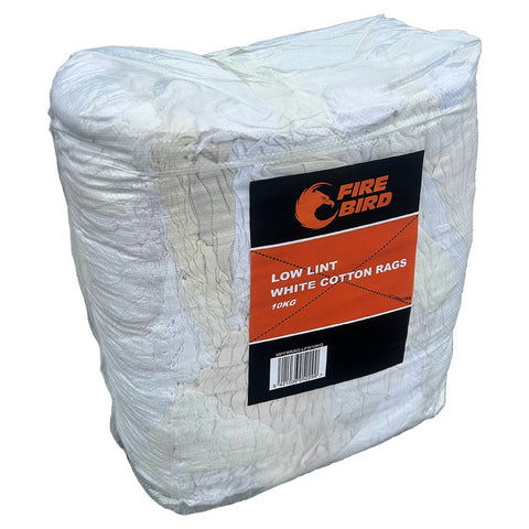 Fire Bird Low Lint white cotton rags 10kg